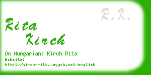 rita kirch business card
